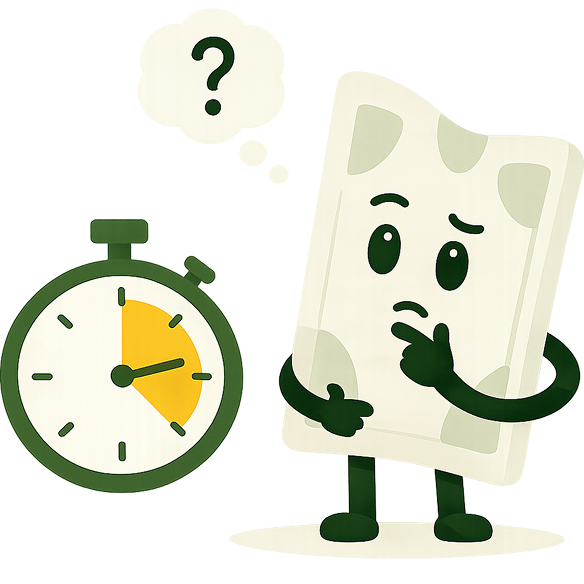 Worthy mascot with stopwatch